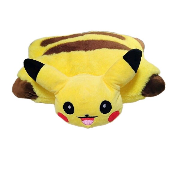 AUTHENTIC 2018 Pokémon Center Pikachu Large Sleeping Plush Cushion 18" Rare Tag - Picture 3 of 6